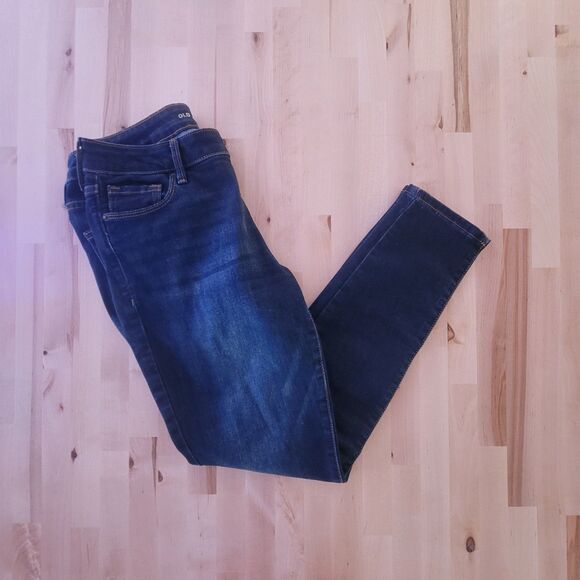 Old Navy Womens Rockstar Skinny Mid Rise Dark Wash Denim Jeans SZ 8 SHORT - Picture 11 of 12
